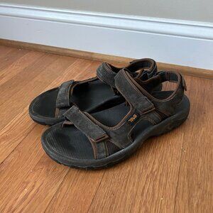 Teva Men’s Katavi 2 Outdoor Work Hiking Velcro Strap Sandals Brown Black Size 11